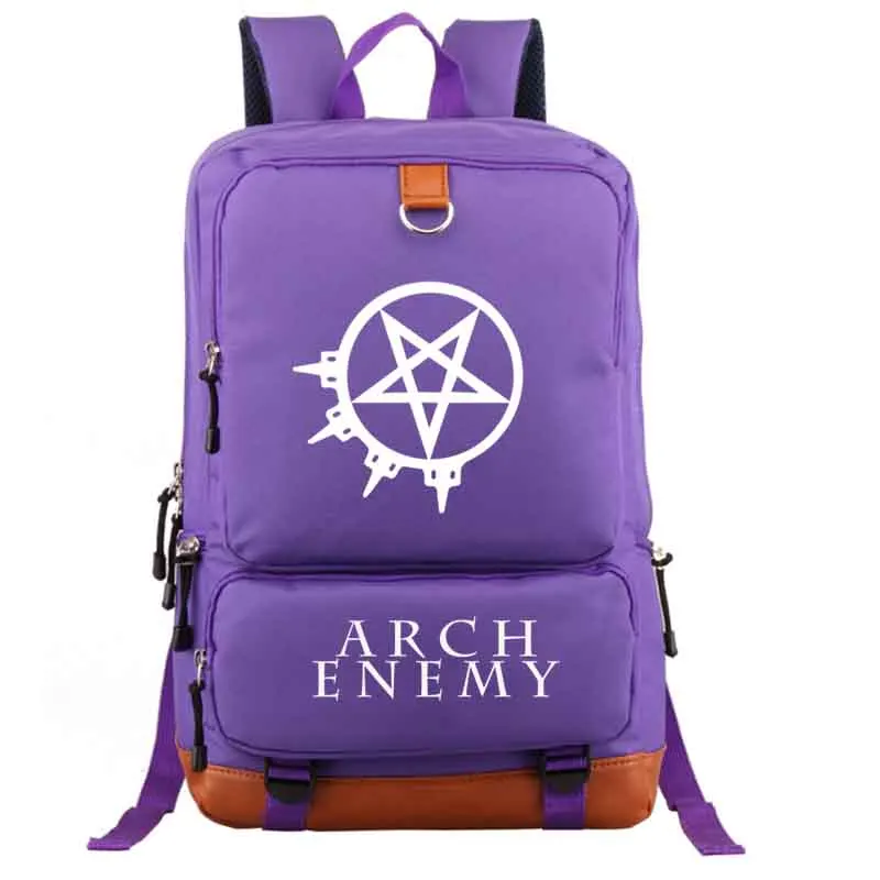 style1 purple Рюкзак Arch Enemy, школьная сумка для студентов, повседневный рюкзак для мужчин и женщин, рюкзак для ноутбука, рюкзак - Цвет: style1 purple