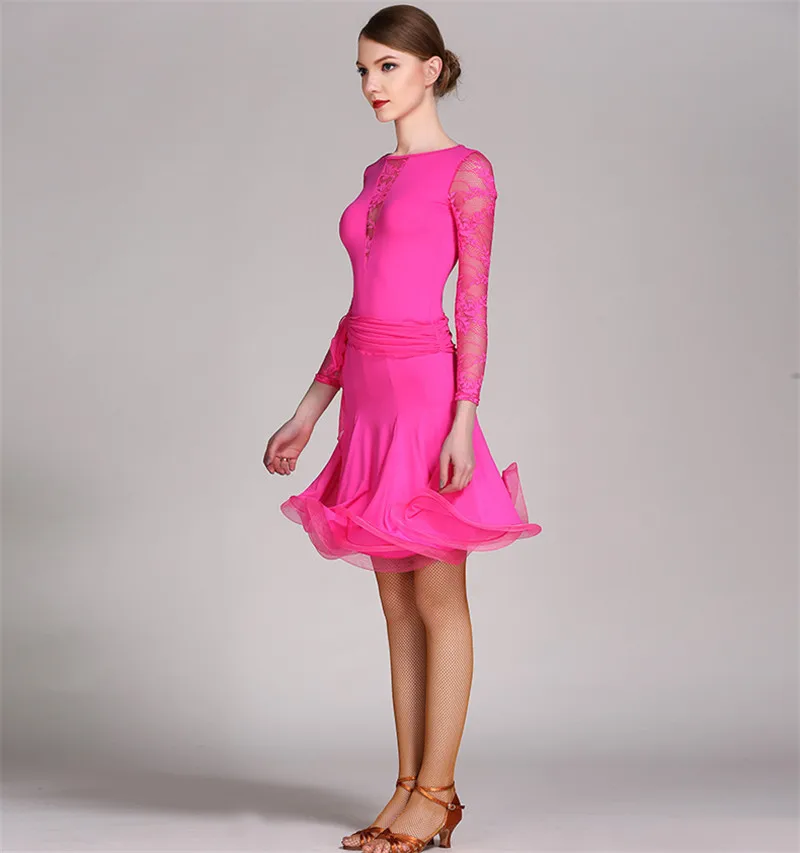 Rose pink Лидер продаж пикантные Для женщин Красного цвета для девочек, Румба латиноамериканские танцы, костюмы для танцев сальса, юбка - Цвет: Rose pink