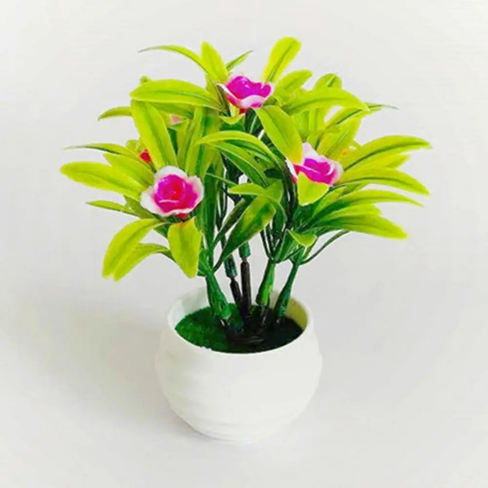 Creative Plastic Artificial Plant Pot Hibiscus Flower Hotel Garden ...