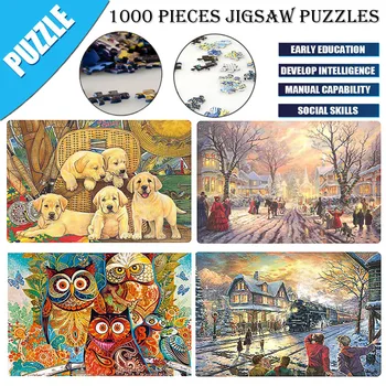 

1000 Pieces Adult DIY Animal Landscape Pattern Picture Jigsaws Puzzle Home Game Toddler Fun Cartoon Puzzle Gift For Kid