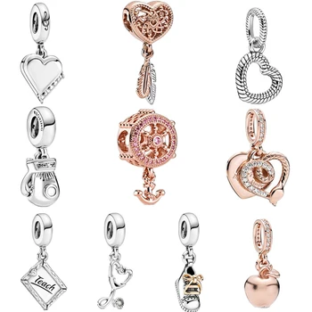 

Autumn New rose gold Sparkling Wrapped Snake Charm Beads Fits original Bracelets Necklace Making Fashion DIY Jewelry women gift