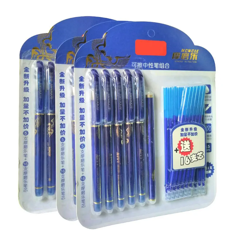 0,5 мм стираемая ручка, гелевая ручка, синяя/черная/красная стираемая Заправка и ручки для школы, офиса, канцелярские принадлежности для студентов