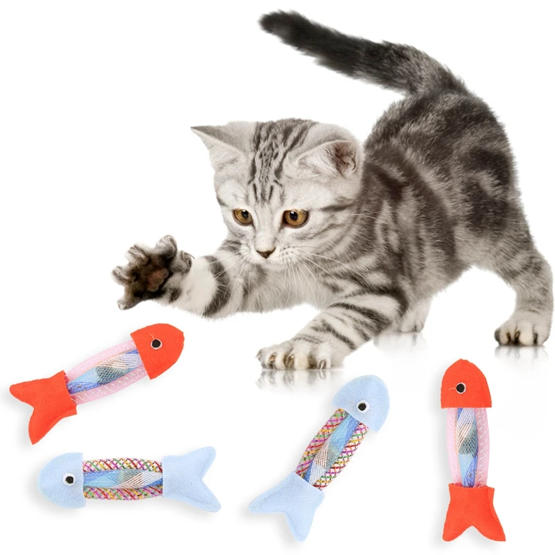 2pcs Cat Toy Catnip Toy Lovely Non-woven Fish Shape Cat Chew Toy Cat Interactive Toy Funny Cats Toy Pet Supplies