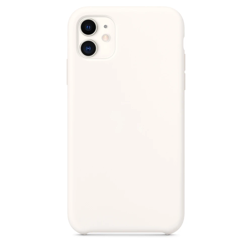 Силиконовый чехол для телефона iPhone 11 Pro X Xs Max XR Чехол с логотипом для iPhone 7 8 6 6s Plus Logo Официальная задняя крышка Apple for iPhone 11Pro X s Max XSMax 6 s Plus 7Plus 8Plus 6Plus 6sPlus - Цвет: White