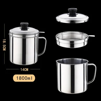 

Stainless Steel Oil Filter Storage Can Grease Strainer Pot Oil Strainer Container Restaurant Dispenser Kitchen Cooking Tool