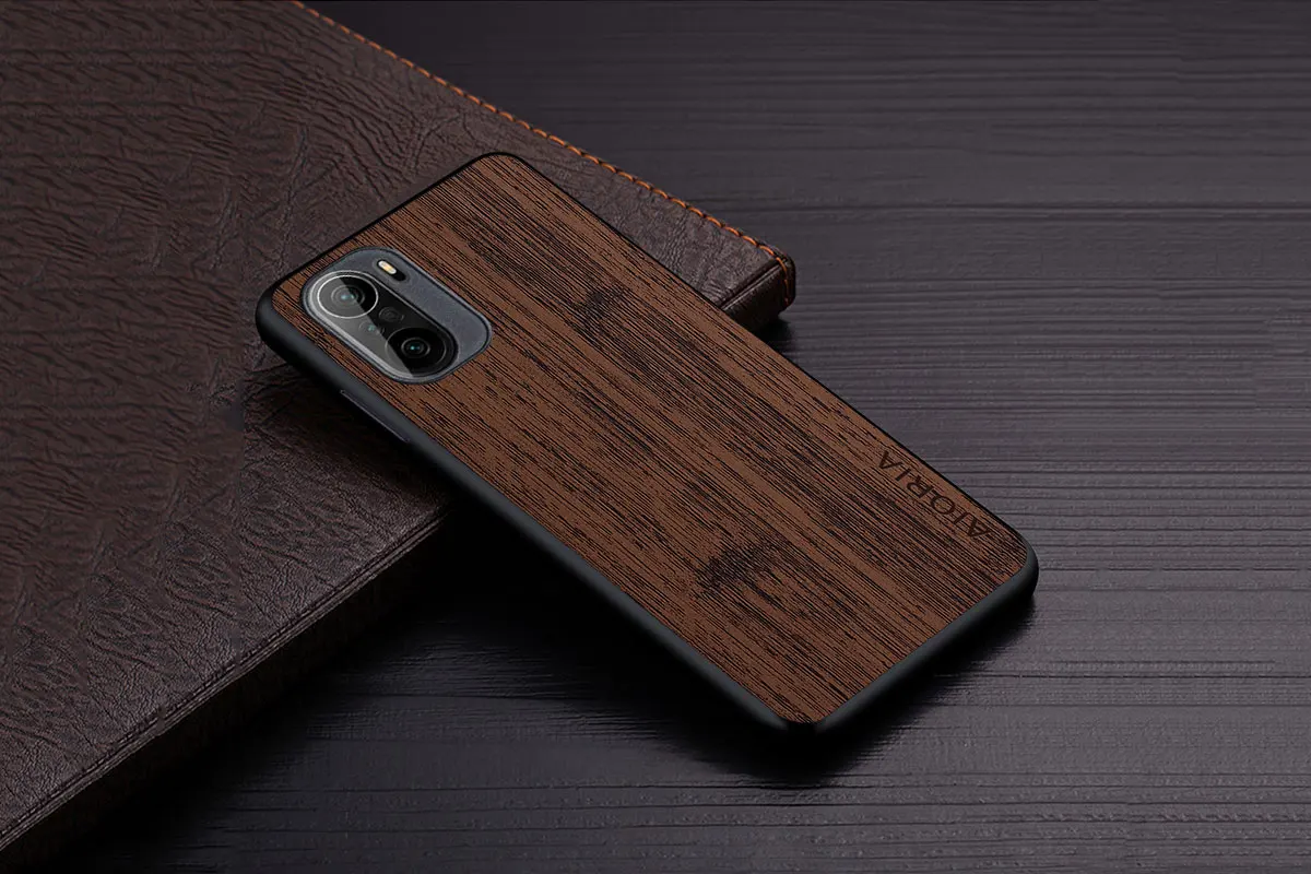 neck pouch for phone Case for Poco F3 Pro 5G funda bamboo wood pattern Leather cover Luxury coque for xiaomi poco f3 case Flip Cover phone pouch bag