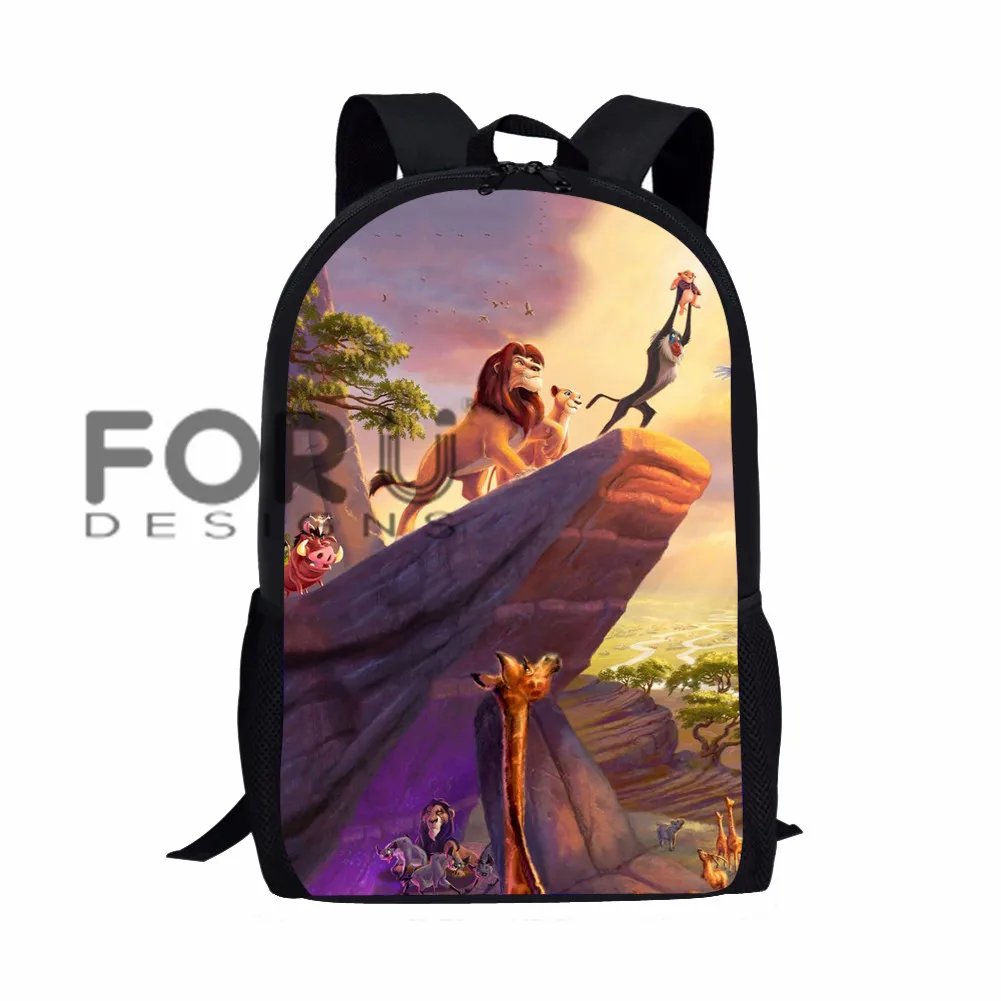 LH1091C FORUDESIGNS Mochilas детский рюкзак Король Лев Сумка школьная книга сумки Simba принт мультяшный рюкзак для детей девочек мальчиков сумка - Цвет: LH1091C