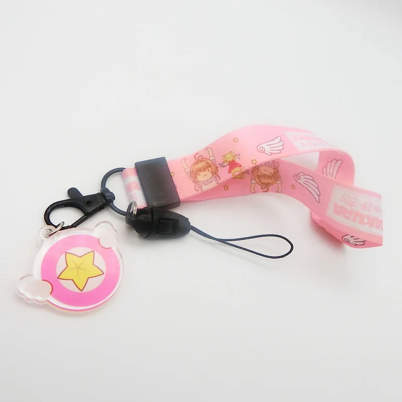 Cute Phone Charm Pink sailor moon Lanyard Wrist Strap For Keys ID Card S For iPhone 11 USB Badge Holder DIY Hang Rope keychain