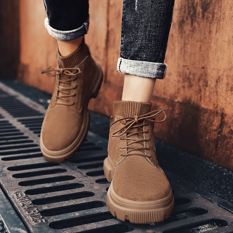 

2019 New Style Martin Boots British Style Winter Mid-top Workwear Short Boots Snowfield Men's Boots Retro Hight-top MEN'S SHOES