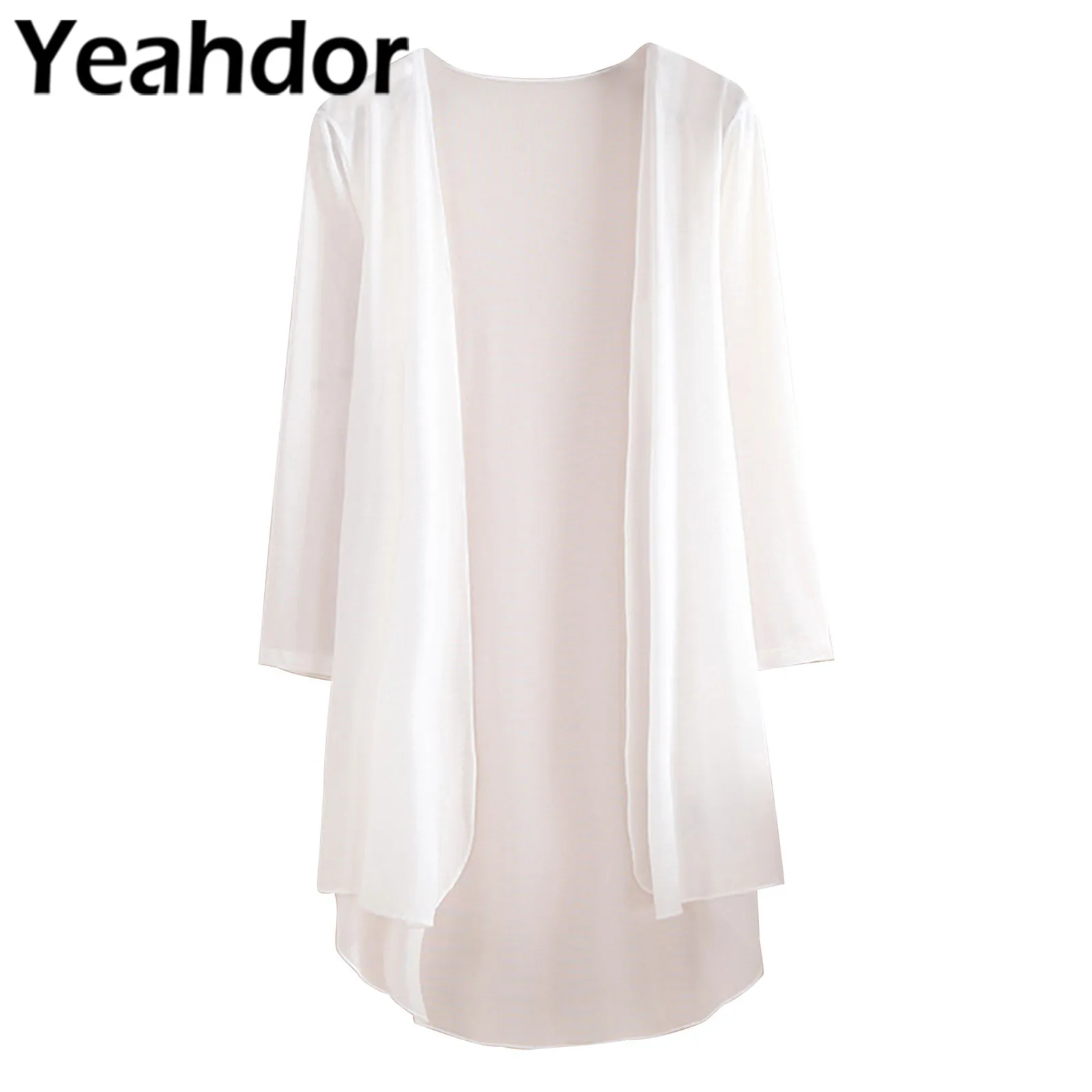 

Women Chiffon Long Shawl and Wraps High Low Shrug Bolero Cover Up Fahion Woman's Open Front Cardigan Bridal Wedding Cape Wrap
