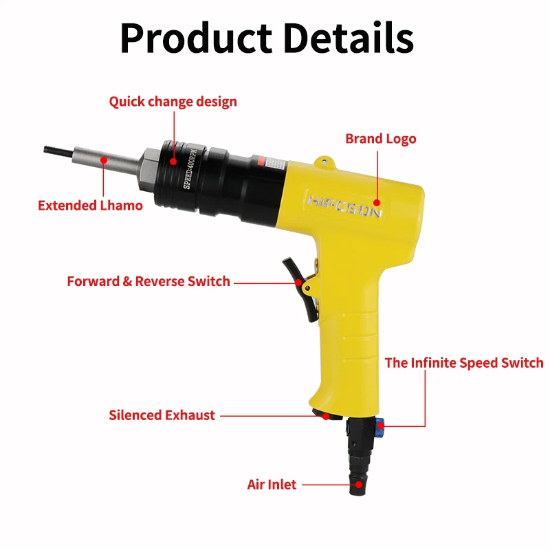 Pneumatic Extended Head Air Rivet Nut Gun Insert Thread Tension Adjuster Rivet Rivet Nut Tool For M3 M4 M5 M6 M10 M12 Nuts