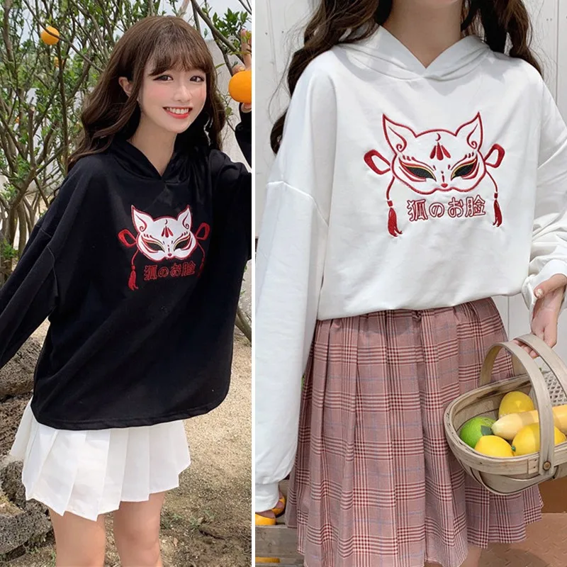 Осенние женские толстовки с японским буквенным принтом Harajuku, толстовка, зимние повседневные женские топы, рубашки, свободная верхняя одежда Kawaii