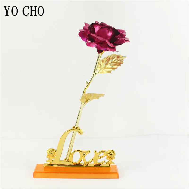 Eternal Rose Colorful Galaxy Artificial Flowers 24K Gold Foil Flower Love Base Flare box for Girlfriend Valentine's Day Gift 1