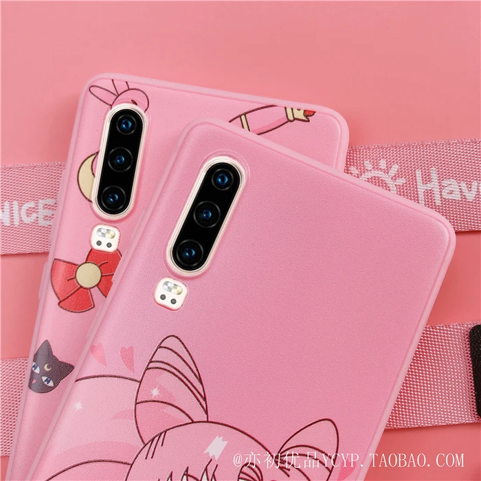 Чехол для телефона xiaomi mi9 8 sailor moon с милым мультяшным розовым рисунком для девочки xiaomi CC9E 9 8se с подвеской+ длинным ремешком