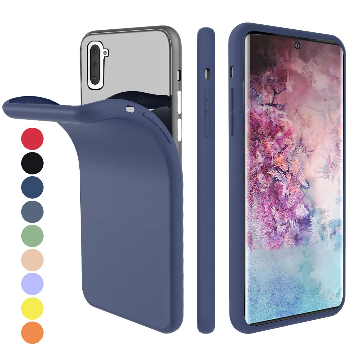 For Samsung Galaxy Note 10 Case Soft Silicone Candy Color Built-in Velvet Matte TPU Back Cover Plus | Мобильные телефоны и