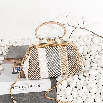 

Vintage Fashion Kiss Lock Shell Bags Women Bag Chain Shoulder Crossbody Bag Women's Handbag