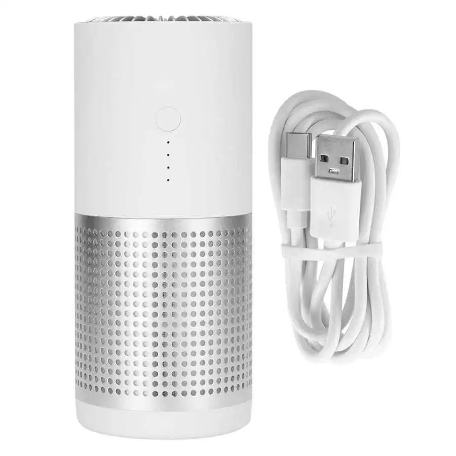 

Mini Portable Air Purifier Activated Carbon Filter Formaldehyde PM2.5 Smoke Air Cleaner Negative Ion Generator for Home Car