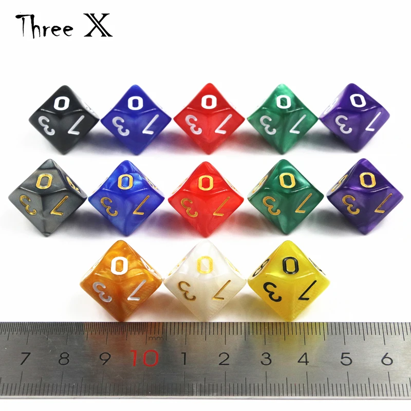 Top Quality 10PCS TRPG Pearlized Effect D10 Dice for DND 10 Sided Games Dices Colorful Desktop Game,Playing Game