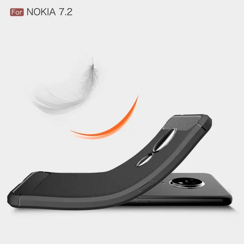 Защитная задняя панель чехол для Nokia 7,2 6,2 4,2 3,2 2,2 защитный чехол для задней панели из углеволокна и мягкий силиконовый чехол для Nokia X71 X7 X6 X5 8,1 7,1 6,1 5,1 3,1
