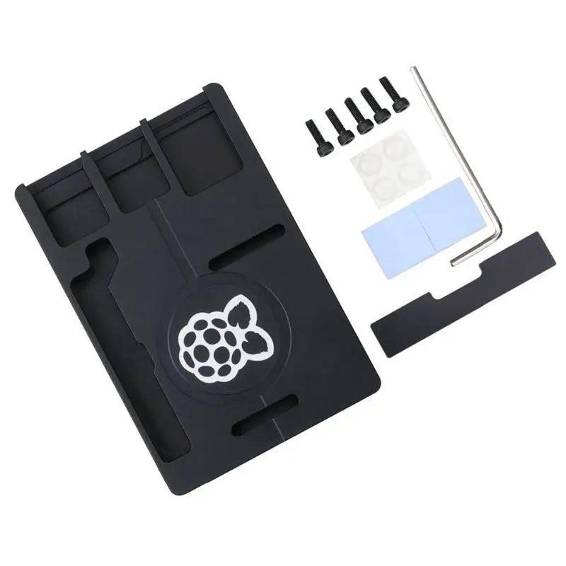 

Raspberry Pi 3 Model B+ Case Black CNC Aluminum Case Ultra-thin Metal Shell for RPI 3 Model B plus Enclosure
