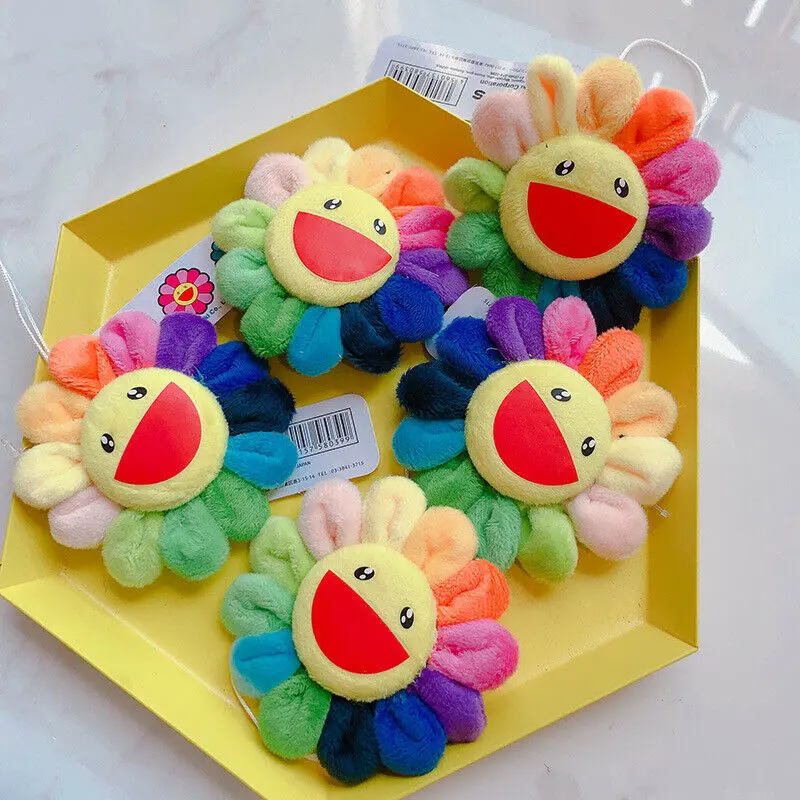 

Flower Takashi Murakami Kiki Kaikai Brooch Rainbow Pin Badge Strap Plush Cute