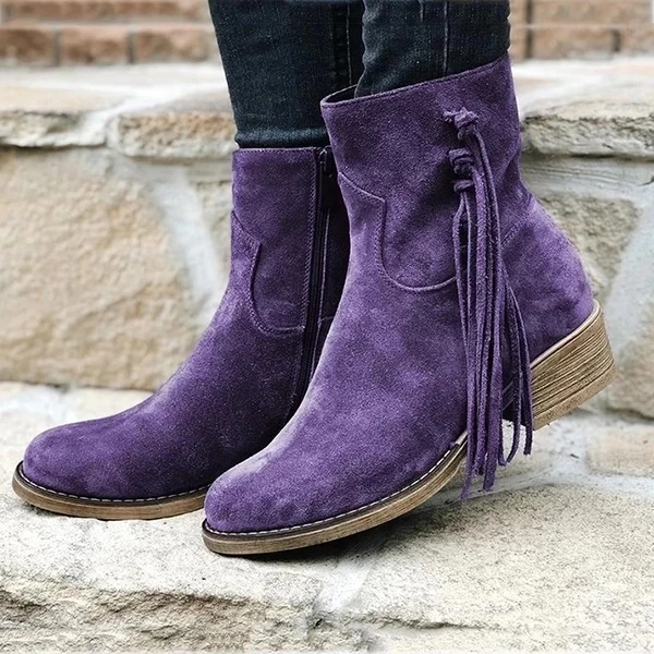 Модная зимняя женская обувь из замши с теплым мехом и плюшем Женские ботинки в