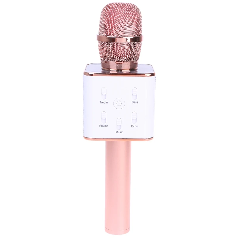 1 комплект беспроводной микрофон для караоке Bluetooth динамик трек объемный звук голос Q7