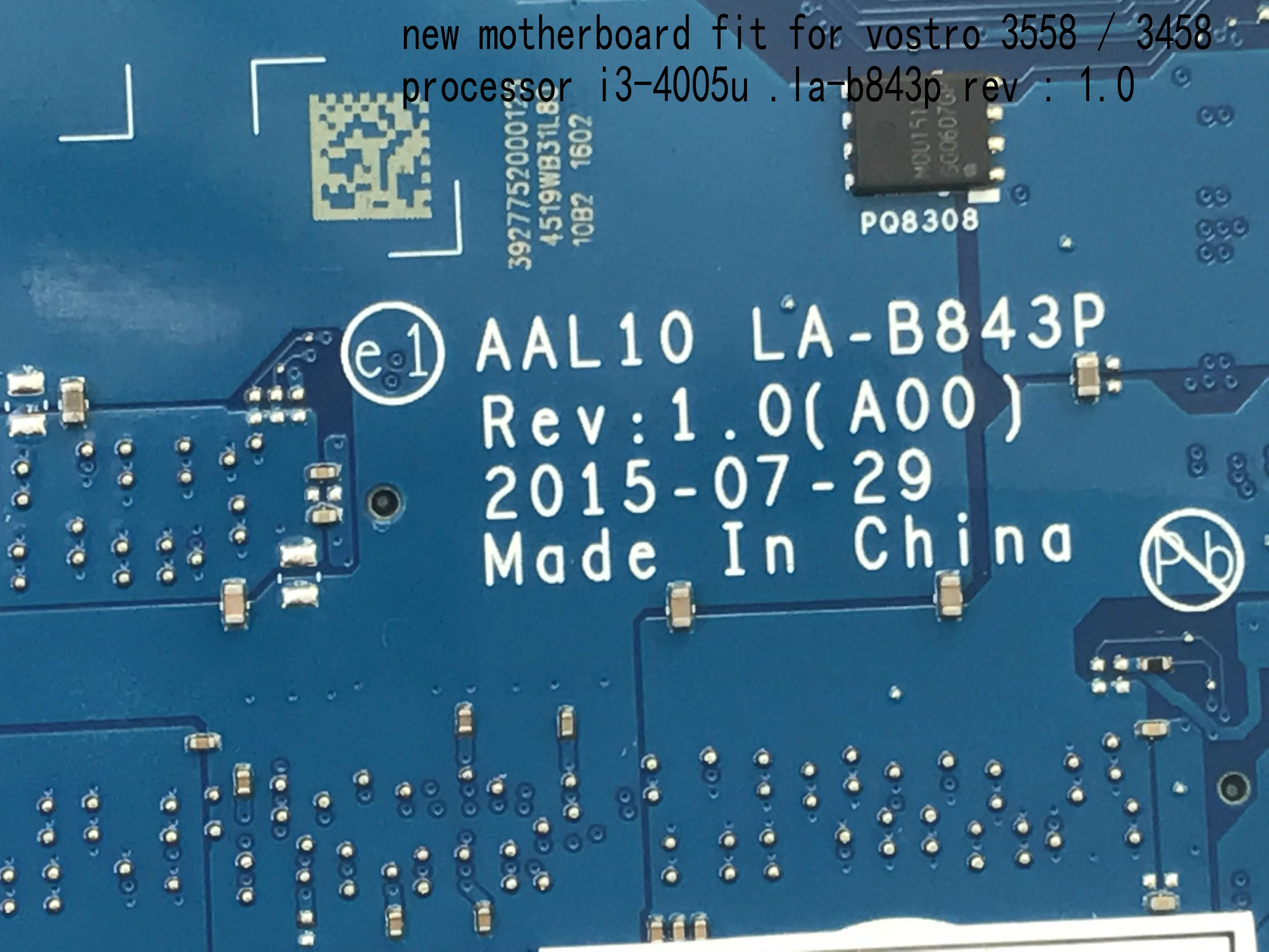 BiNFUL доступно задняя панель 10 для материнской платы ноутбука DELL vostro 3458/3558 плата