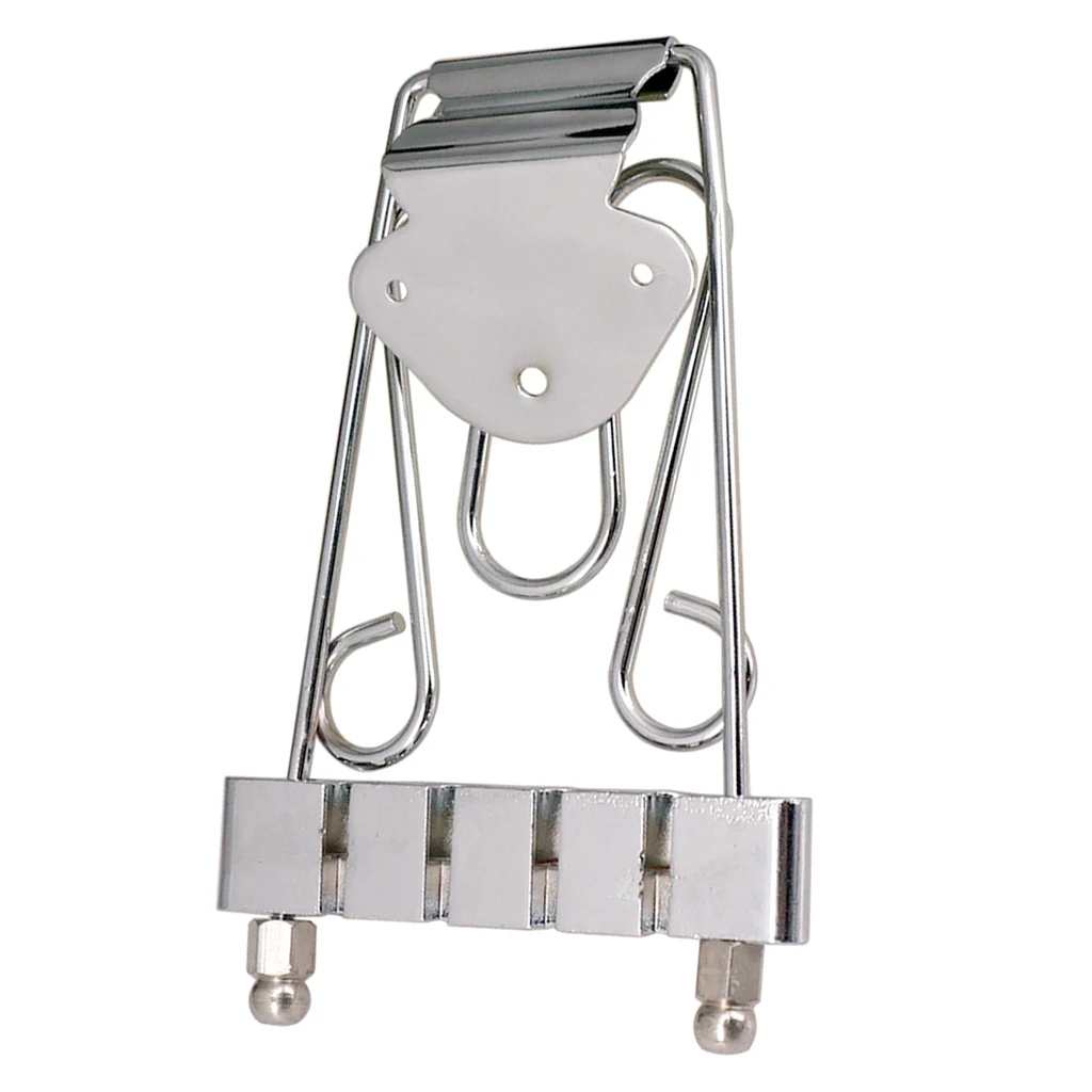 4 String Guitar Electric Bass Trapeze Tailpiece Bridge with Wired Frame Semi Hollow Musical Instrument Parts Replacement DIY
