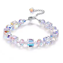 Модные яркие блестящие Квадратные браслеты с кристаллами для женщин и девушек, аксессуары для праздничного платья, ювелирные изделия, подарки на день Святого Валентина