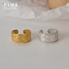 F.I.N.S 1PC Minimalist Uneven S925 Sterling Silver Ear Clip Texture INS Wide Ear Cuff No Pierced Silver 925 Ear Bone Jewelry 2