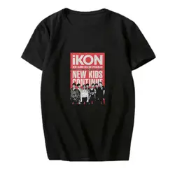 KPOP альбом Ikon, новая детская футболка в стиле хип-хоп с круглым вырезом футболки топы с короткими рукавами, футболка PT911