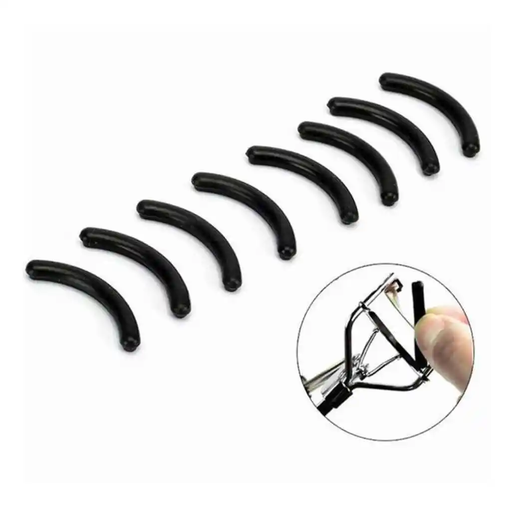 

10Pcs Women's Eyelash Curler Pad Rubber Eyelash Clamp Replacement For Clip Pads Black Antibacterial Curling Mat