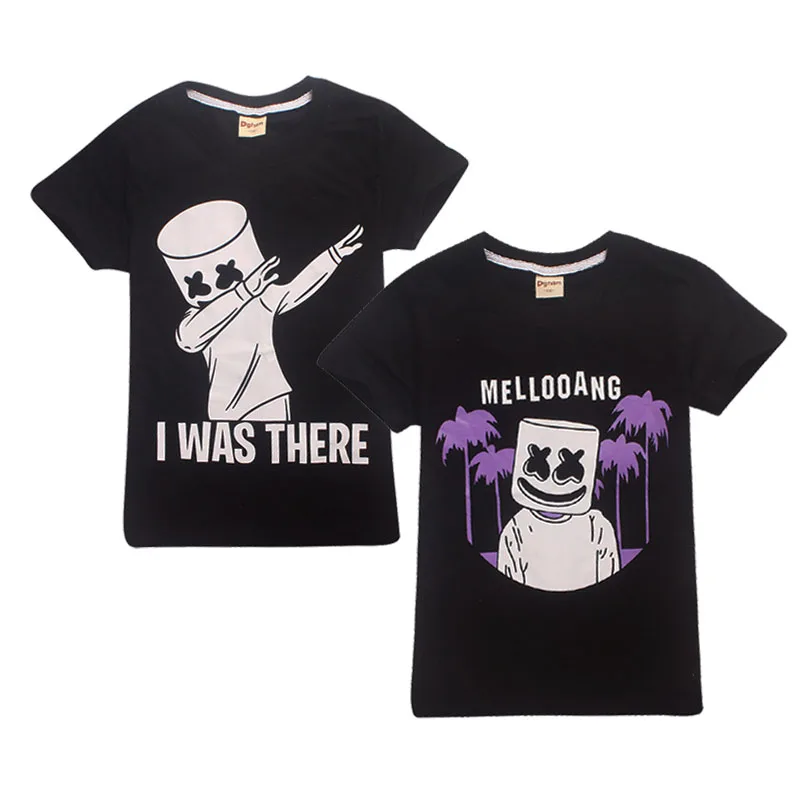 

New Dj Marshmello Music T Shirts For Kids Boy And Girl Summer Marshmello Cotton Tops Tees Casual Children Costume