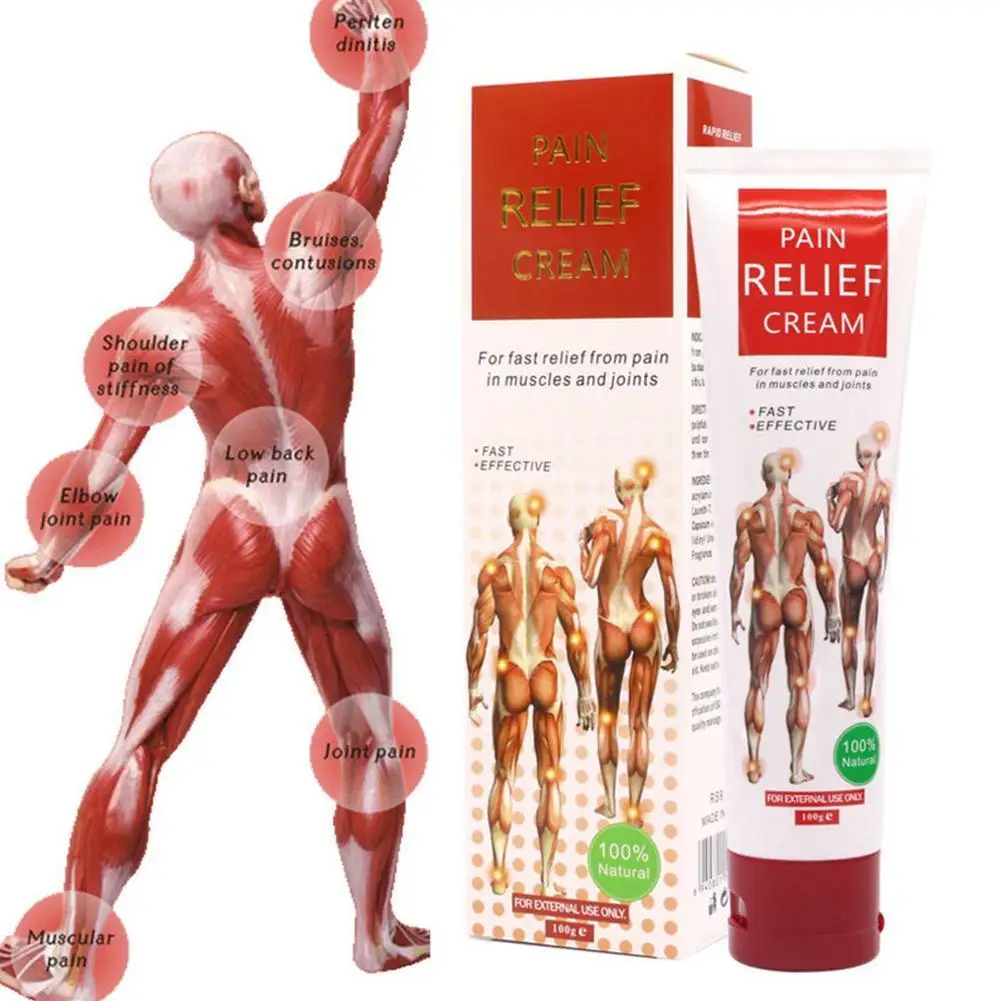 100g Pain Relief Cream In Muscles Massage Joints Muscle Ointment Injured Body Reliving | Красота и здоровье