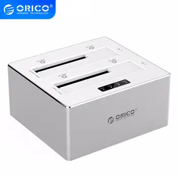 

ORICO 2 Bay SATA 3.0 to USB 3.0 HDD Case with Clone Function Aluminum Hard Drive Docking Station for 2.5'' 3.5'' HDD SSD 12V