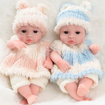 

35cm Cute Reborn Baby Doll Realistic Newborn Baby Dolls Reborn Lifelike Full Body Silicone Babies Hand Made Toddler Dolls Toys
