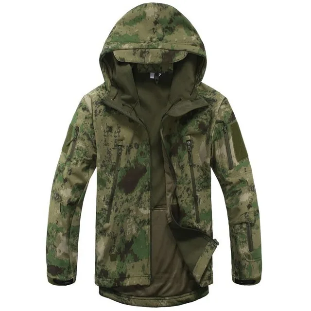 Скрытень Акула кожа софтшелл V5 Военная тактическая куртка для мужчин водонепроницаемый пальто камуфляж с капюшоном армейская камуфляжная одежда - Цвет: FG