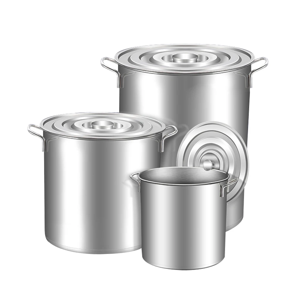 

Commercial stainless steel soup bucket with lid soup pot large capacity school kitchen restaurant Hotel barrel cookware cooking