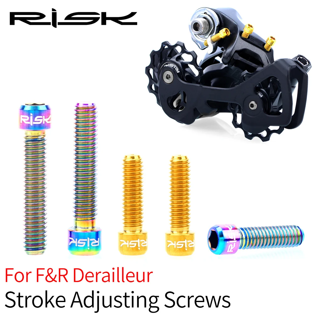 

RISK Bicycle Front Rear Derailleur Bolts M4x13.5 / M4x20mm Titanium Alloy Mountain Bike RD Shift Shift Adjustment Screws