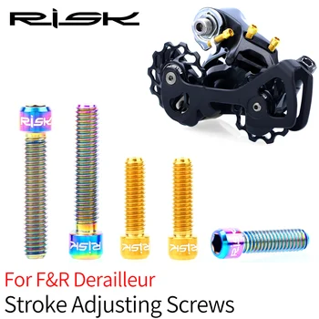 

RISK Bicycle Front Rear Derailleur Bolts M4x13.5 / M4x20mm Titanium Alloy Mountain Bike RD Shift Shift Adjustment Screws