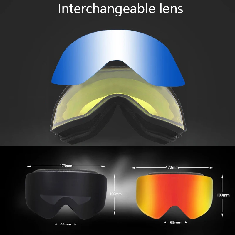 2020 Winter Women Ski Glasses Double Layers UV400 Woman Snowboard Goggles Windproof Skiing Mask Sport Female Eyewear