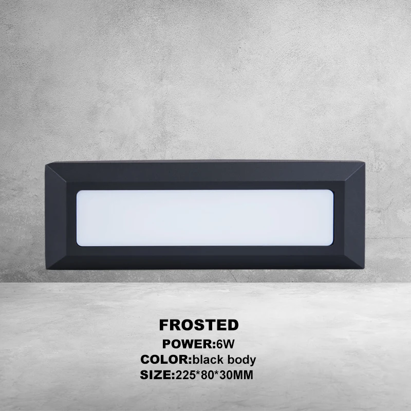 Black Frosted Kenlux светодиодный лестничный светильник, ступенчатый светильник s 6 Вт SMD 225*80 мм, наружный водонепроницаемый настенный светильник из алюминия - Испускаемый цвет: Black Frosted