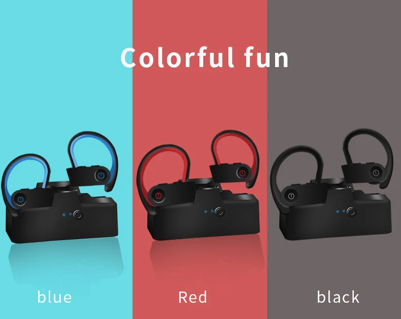 TWS 3 беспроводные наушники Bluetooth гарнитура спортивные ушные крючки Беспроводные наушники с зарядным ящиком регулятор громкости