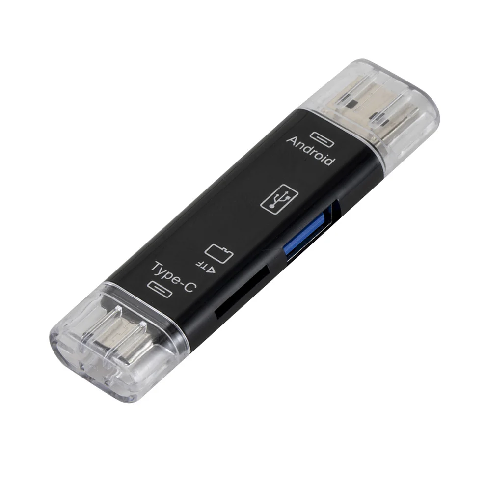 Grwibeou Type C & Micro USB & USB 3 In 1 High-speed Universal OTG TF Card Reader for Android Phone Computer Extension Headers card reader