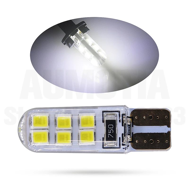 100x яркая кварцевая T10 светодиодный W5W 194 W5W 2835 Светодиодный 12SMD парковки авто Клин габаритный фонарь лицензии Светильник лампы