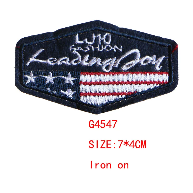 2 Pcs National flags icon Embroidered Iron on Patches for Clothing DIY Stripes Clothes Patchwork Stickers Custom Badges - Цвет: G4547
