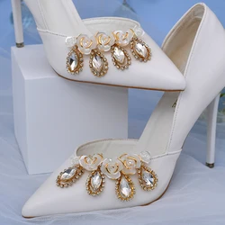 2pcs/lot DIY High Heel Shoe Clips Fashion Bridal Shoe Accessories Rhinestone High Heel Shoe Decoration Women Shoe Clips