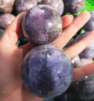 

quartz sphere Natural Purple Mica quartz Ball Muscovite stone Orb Healing 5-6cm