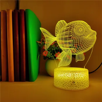 

Bluetooth Speaker Goldfish Multicolor 3D Beautiful LED Nightlight for Girls Baby Home Bedroom Desk Beside Lamp for Children Gift